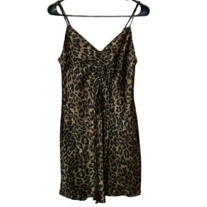 Zara Satin Mini Slip Dress Cheetah Print NWT Size Small